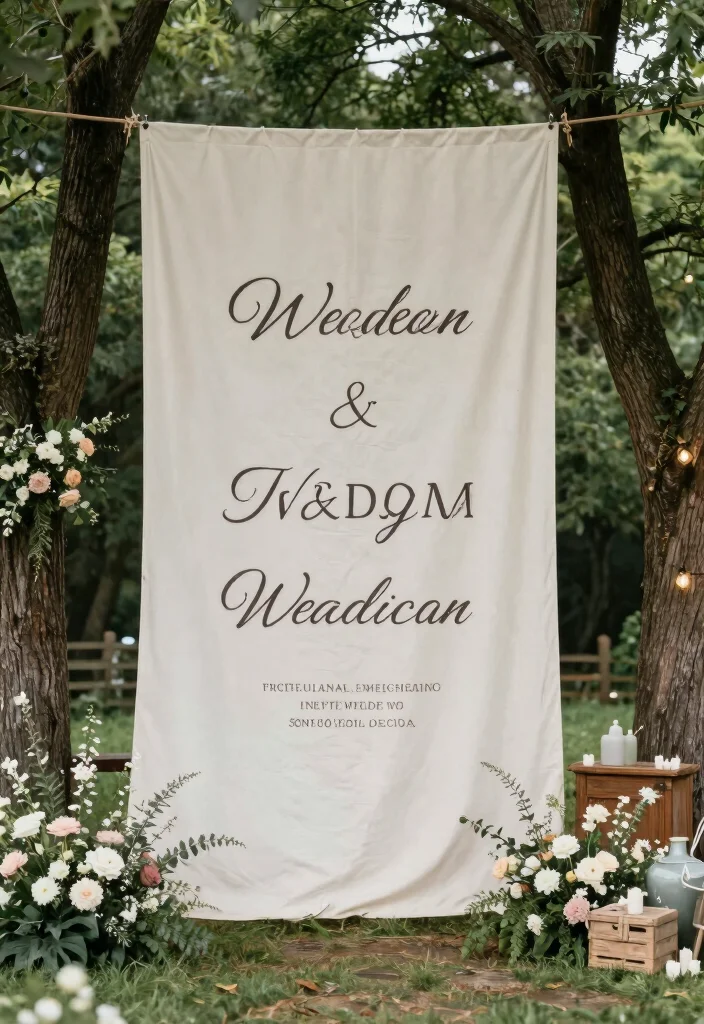 16 Wedding Ceremony Signs Ideas That Guide Beautifully - 8. Canvas Banner Signs 1