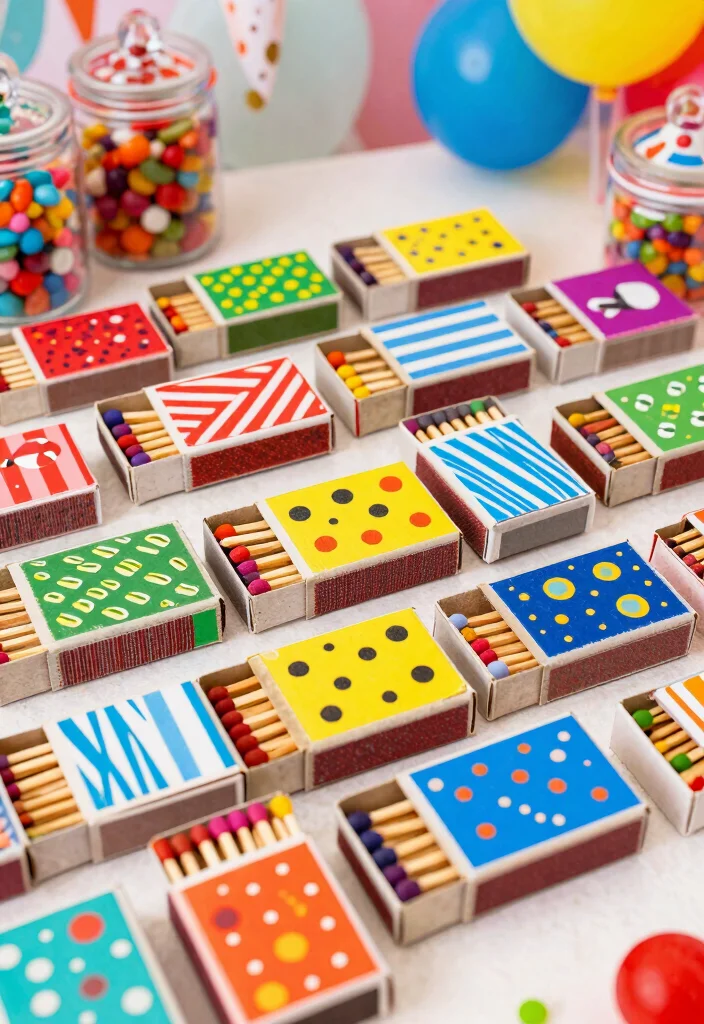 16 Wedding Matchbox Favors Ideas With Vintage Flair - 11. Playful Colorful Matchboxes 1