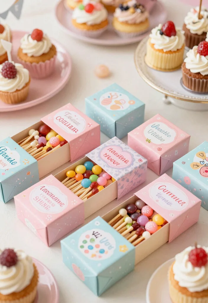 16 Wedding Matchbox Favors Ideas With Vintage Flair - 12. Sweet Treat Matchboxes 1