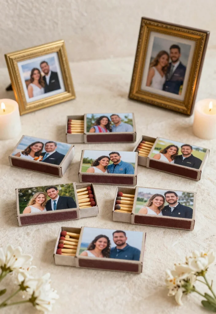 16 Wedding Matchbox Favors Ideas With Vintage Flair - 4. Personalized Photo Matchboxes 1