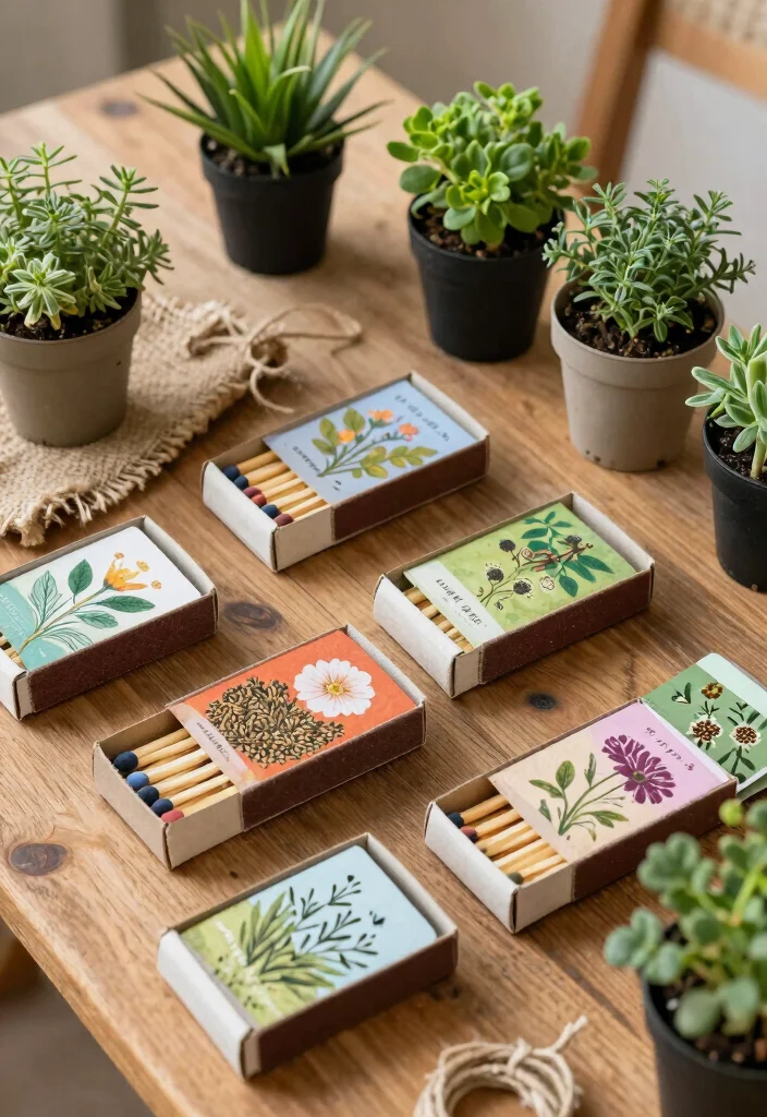 16 Wedding Matchbox Favors Ideas With Vintage Flair - 5. Eco-Friendly Seed Matchboxes 1