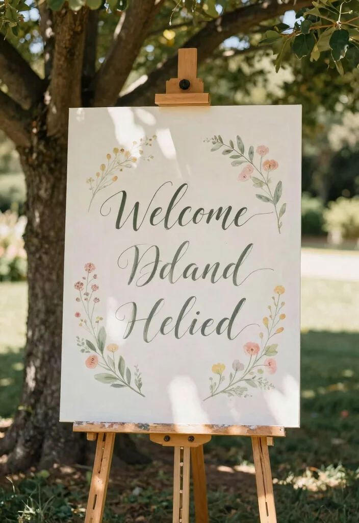 16 Wedding Signs Rustic Ideas With Cozy Charm 1 16 Wedding Signs Rustic Ideas With Cozy Charm - 1. Hand-Painted Welcome Sign 1