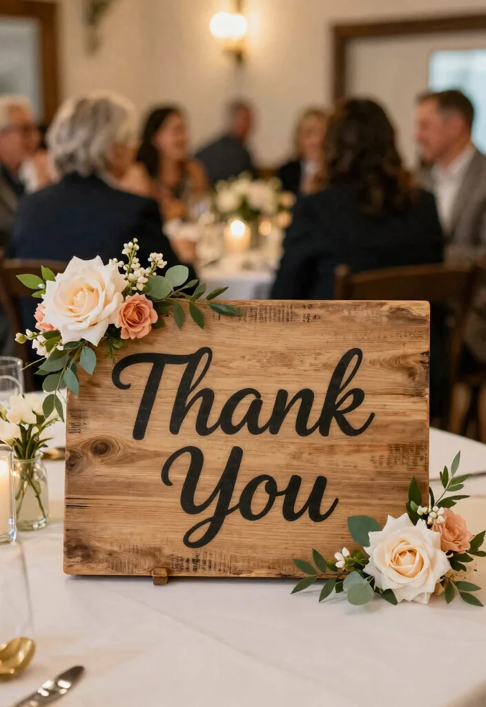 16 Wedding Signs Rustic Ideas With Cozy Charm 52 16 Wedding Signs Rustic Ideas With Cozy Charm - 12. 'Thank You' Sign 1