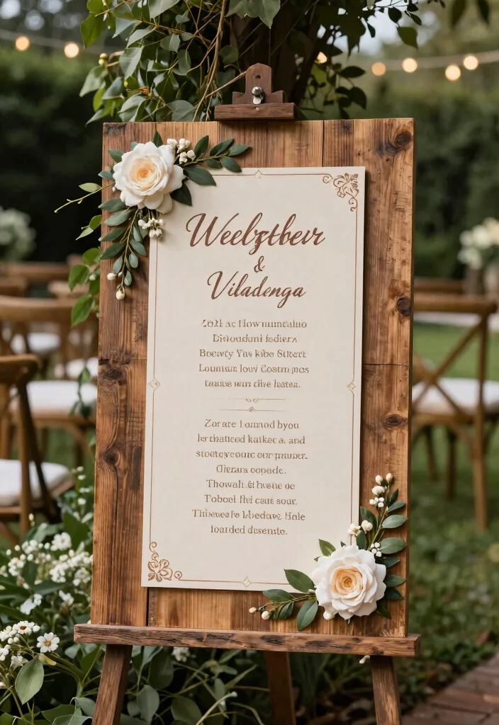 16 Wedding Signs Rustic Ideas With Cozy Charm 65 16 Wedding Signs Rustic Ideas With Cozy Charm - 15. Ceremony Program Sign 1