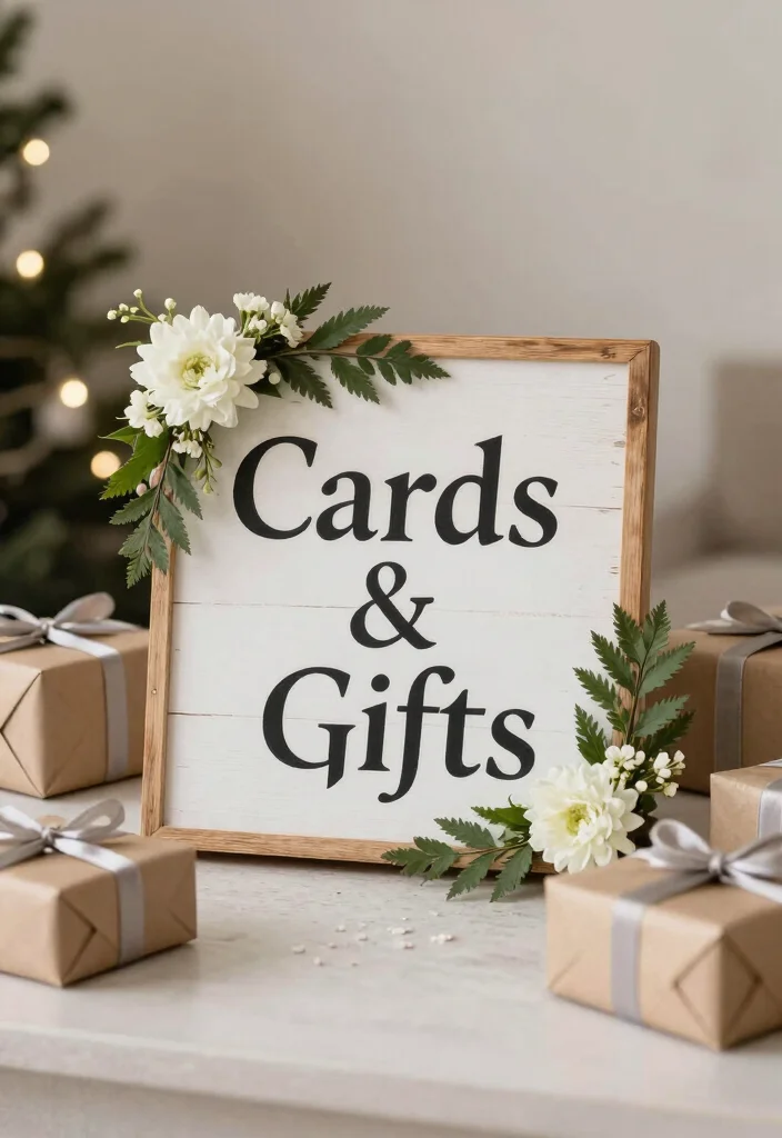 16 Wedding Signs Rustic Ideas With Cozy Charm 26 16 Wedding Signs Rustic Ideas With Cozy Charm - 6. 'Cards & Gifts' Sign 1