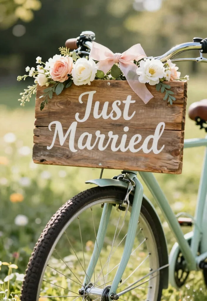 16 Wedding Signs Rustic Ideas With Cozy Charm 38 16 Wedding Signs Rustic Ideas With Cozy Charm - 8. 'Just Married' Sign 1