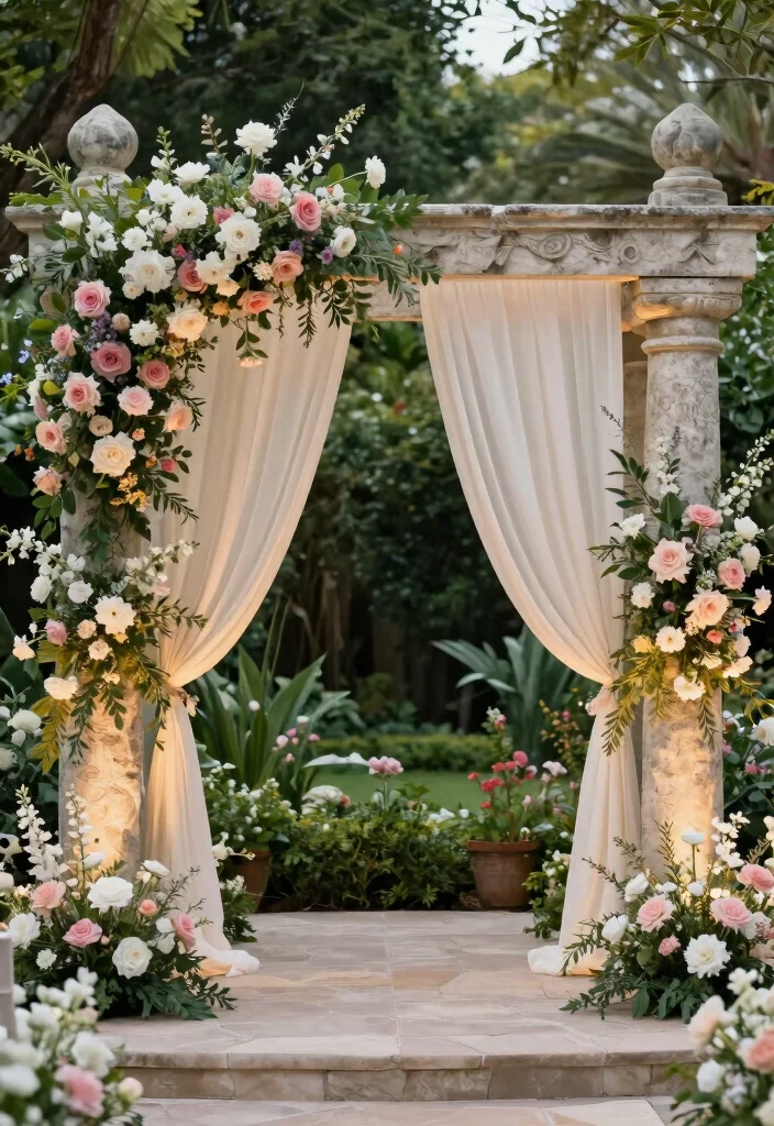 16 Wood Wedding Arch Ideas With Rustic Charm - 13. Decorative Pillar Arch 1