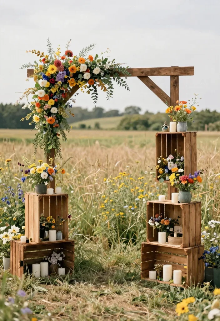 16 Wood Wedding Arch Ideas With Rustic Charm - 5. Rustic Crate Arch 1