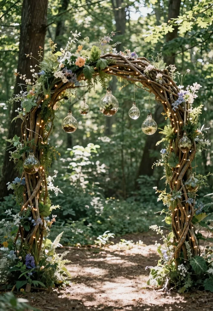 16 Wood Wedding Arch Ideas With Rustic Charm - 6. Tree Branch Arch 1