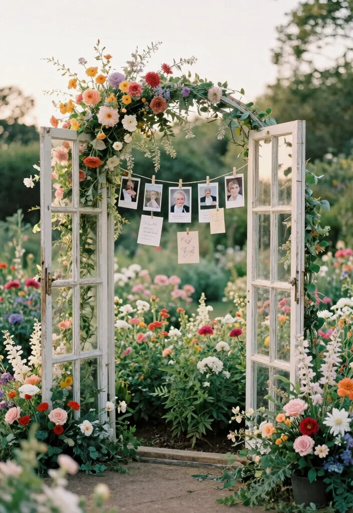 16 Wood Wedding Arch Ideas With Rustic Charm - 9. Vintage Window Arch 1