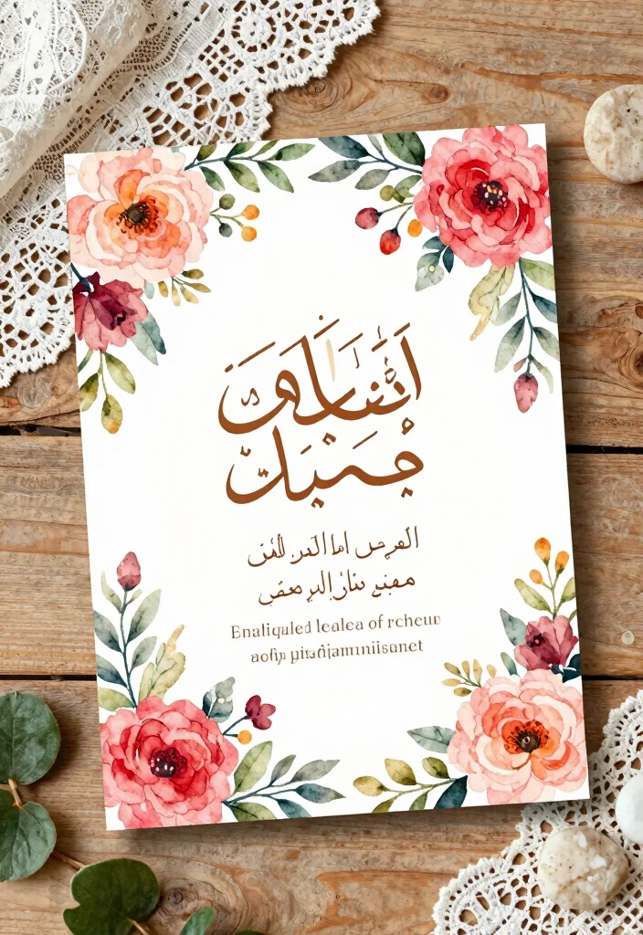 17 Arabic Wedding Invitations Ideas With Cultural Detail 13 17 Arabic Wedding Invitations Ideas With Cultural Detail - 3. Floral Motifs and Watercolor Designs 1