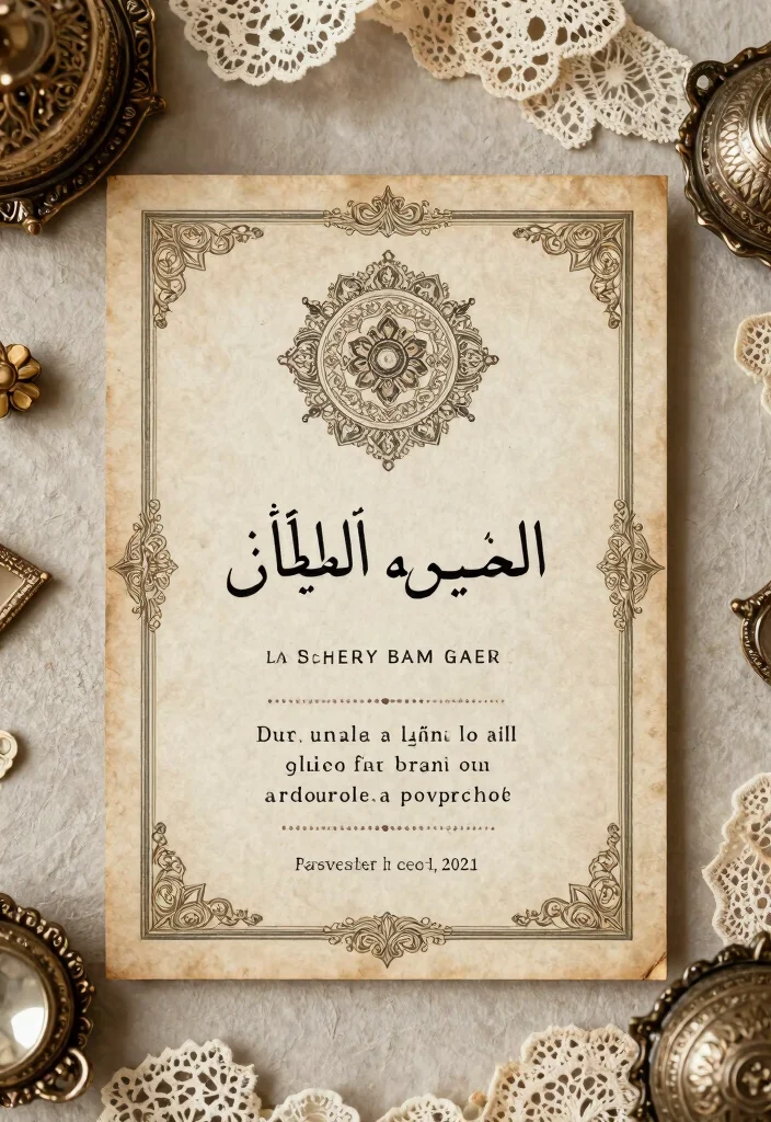 17 Arabic Wedding Invitations Ideas With Cultural Detail 28 17 Arabic Wedding Invitations Ideas With Cultural Detail - 8. Vintage Charm with Antique Touches 1