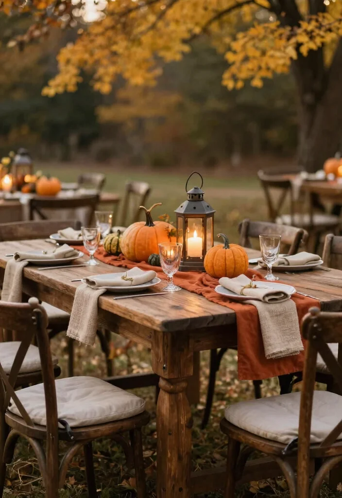 17 Autumn Wedding Table Ideas With Warm Seasonal Beauty 1 17 Autumn Wedding Table Ideas With Warm Seasonal Beauty - 1. Rustic Wooden Farm Tables 1