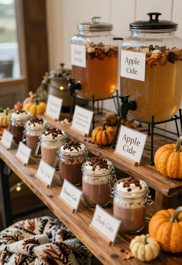 17 Autumn Wedding Table Ideas With Warm Seasonal Beauty 40 17 Autumn Wedding Table Ideas With Warm Seasonal Beauty - 10. Warm Beverage Stations 1