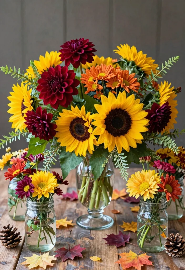 17 Autumn Wedding Table Ideas With Warm Seasonal Beauty 12 17 Autumn Wedding Table Ideas With Warm Seasonal Beauty - 2. Seasonal Floral Arrangements 1