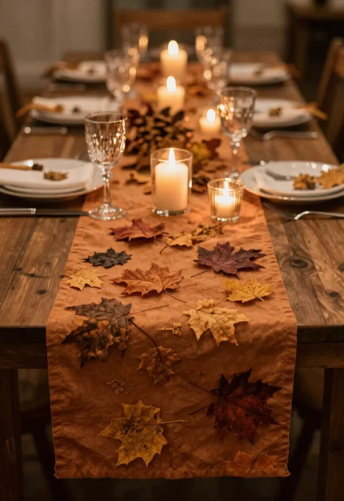 17 Autumn Wedding Table Ideas With Warm Seasonal Beauty 38 17 Autumn Wedding Table Ideas With Warm Seasonal Beauty - 8. Leafy Table Runners 1