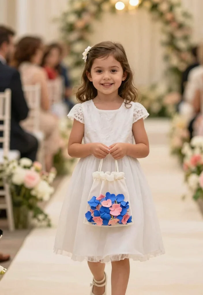 17 Blue and Pink Wedding Flowers Ideas With Soft Romance 52 17 Blue and Pink Wedding Flowers Ideas With Soft Romance - 12. Flower Girl Petal Bags 1