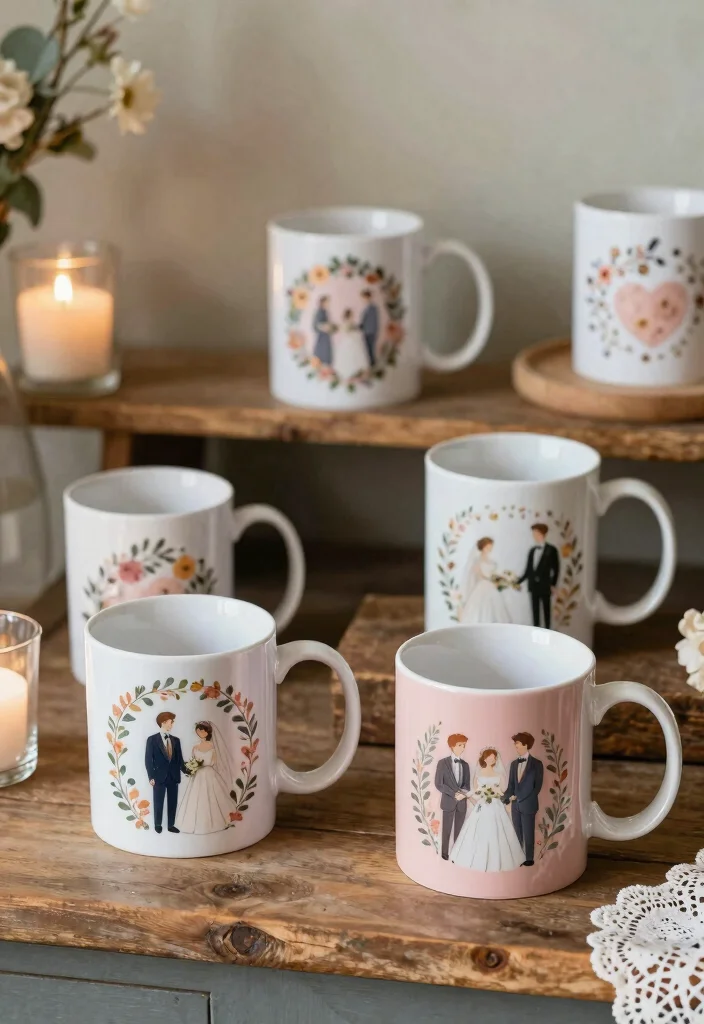 17 Mug Wedding Favors Ideas That Feel Cozy & Cute - 10. Ceremony-themed Mugs for a Unique Touch 1