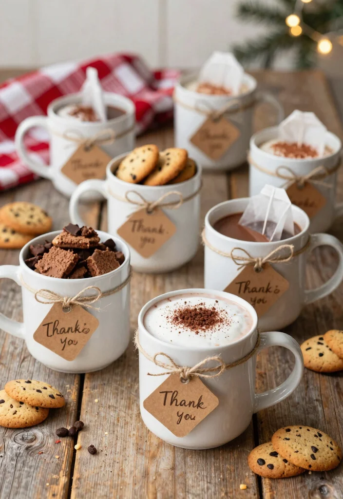 17 Mug Wedding Favors Ideas That Feel Cozy & Cute - 11. Sweet Treats Inside Mugs for Added Delight 1