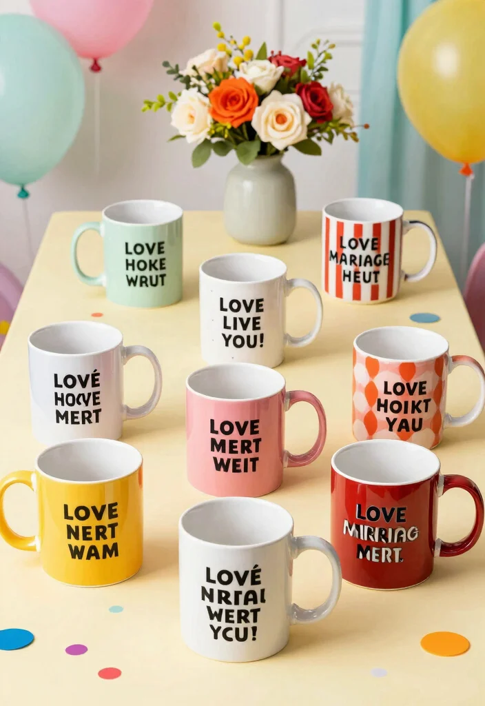 17 Mug Wedding Favors Ideas That Feel Cozy & Cute - 2. Quirky Quotes for a Fun Touch 1