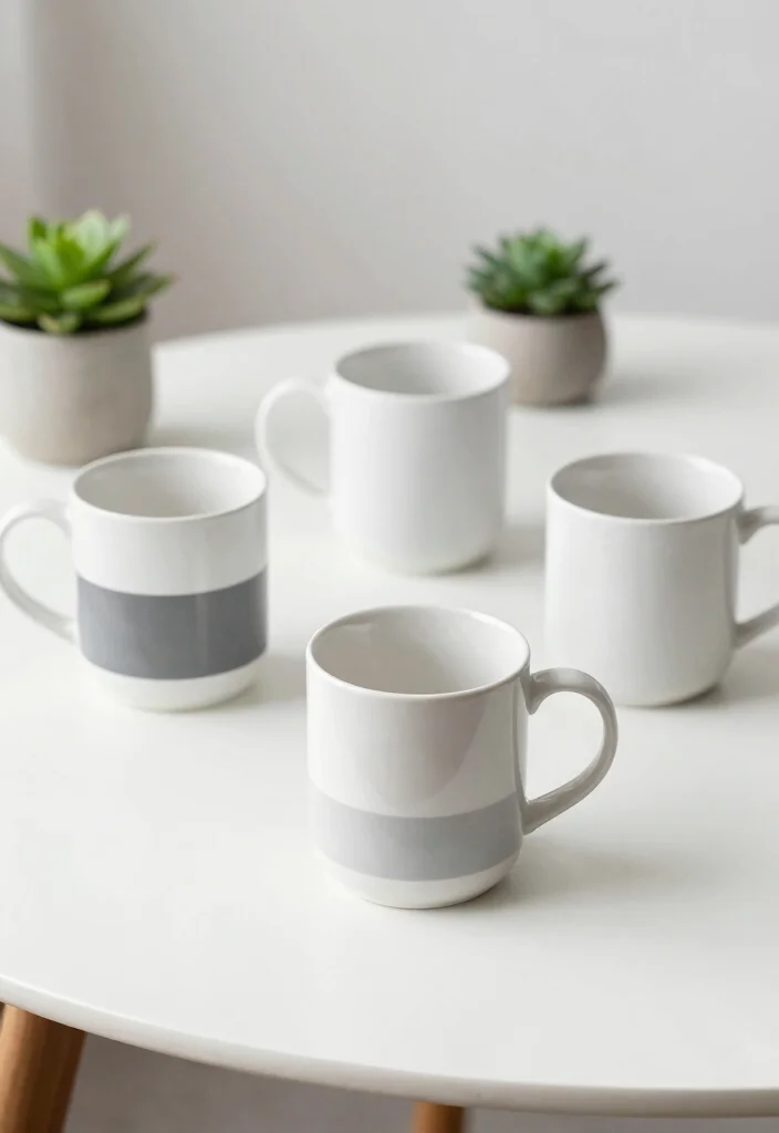 17 Mug Wedding Favors Ideas That Feel Cozy & Cute - 6. Minimalist Designs for Modern Couples 1