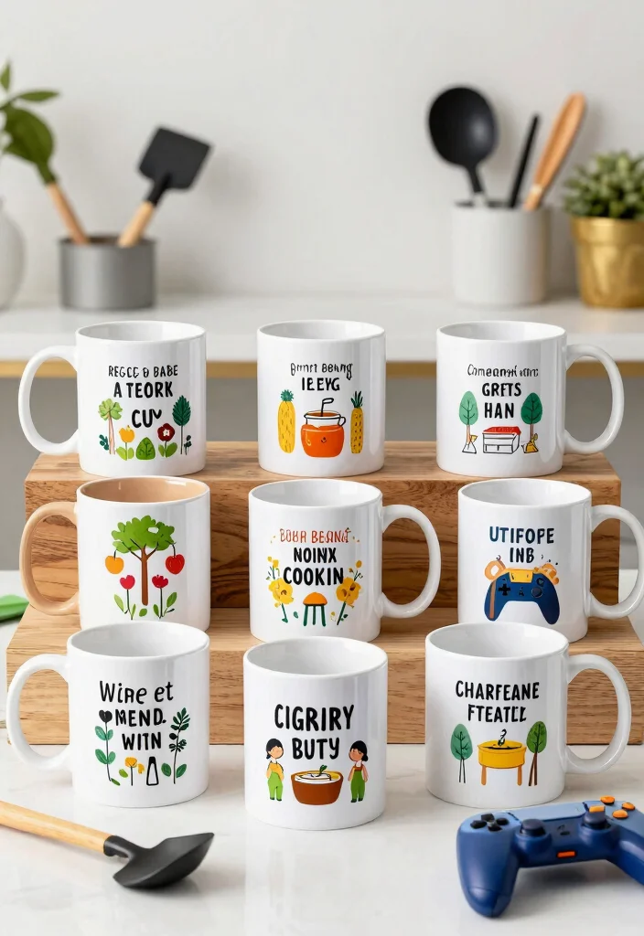 17 Mug Wedding Favors Ideas That Feel Cozy & Cute - 8. Themed Mugs Based on Hobbies 1