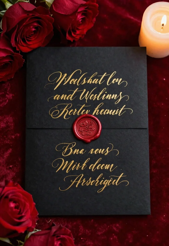 17 Red and Black Wedding Invitations Ideas With Bold Style 1 17 Red and Black Wedding Invitations Ideas With Bold Style - 1. Classic Elegance 1