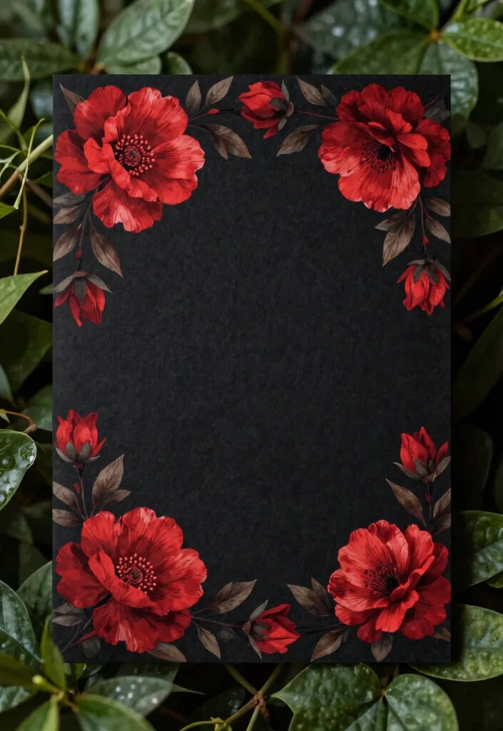 17 Red and Black Wedding Invitations Ideas With Bold Style 39 17 Red and Black Wedding Invitations Ideas With Bold Style - 9. Floral Elegance 1