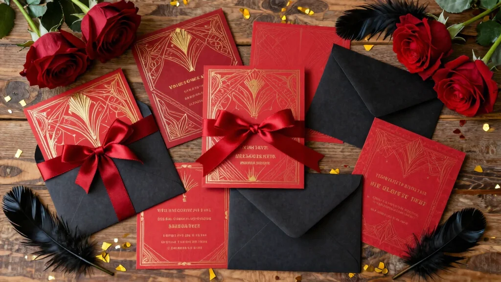 17 Red and Black Wedding Invitations Ideas With Bold Style