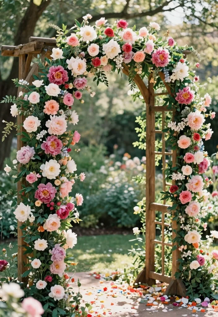 17 Simple Arch Decoration Wedding Ideas That Feel Elegant 1 17 Simple Arch Decoration Wedding Ideas That Feel Elegant - 1. Floral Cascade Arch 1