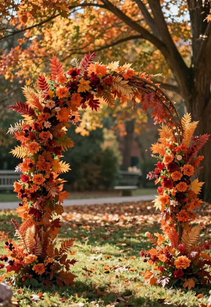 17 Simple Arch Decoration Wedding Ideas That Feel Elegant 55 17 Simple Arch Decoration Wedding Ideas That Feel Elegant - 15. Seasonal Decor Arch 1