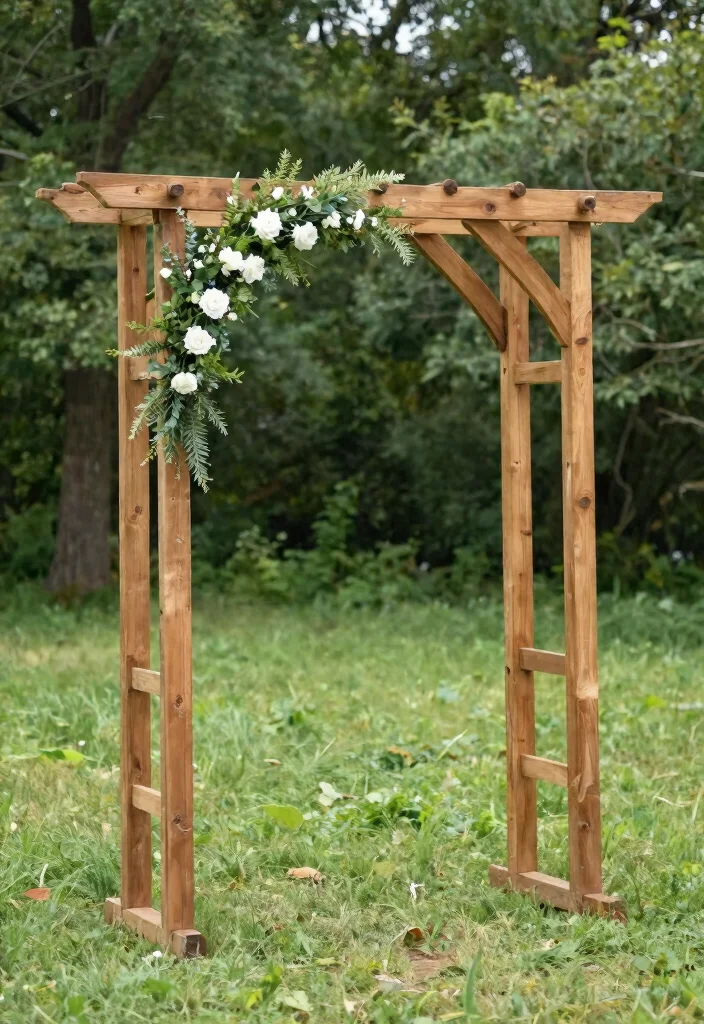 17 Simple Arch Decoration Wedding Ideas That Feel Elegant 28 17 Simple Arch Decoration Wedding Ideas That Feel Elegant - 8. Simple Rustic Wood Arch 1