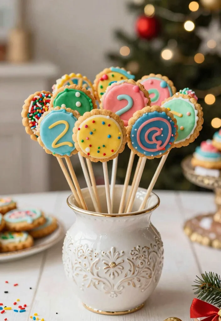 17 Wedding Cookie Table Ideas That Guests Adore 63 17 Wedding Cookie Table Ideas That Guests Adore - 13. Unique Cookie Pops for a Fun Treat 1