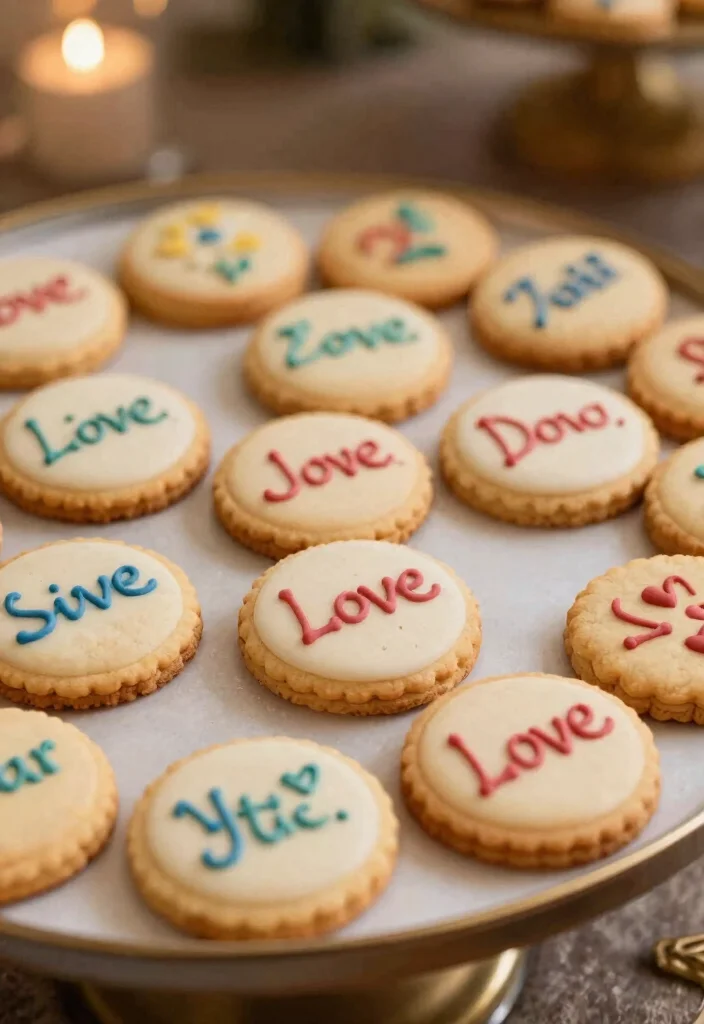 17 Wedding Cookie Table Ideas That Guests Adore 67 17 Wedding Cookie Table Ideas That Guests Adore - 17. Heartfelt Cookie Messages 1