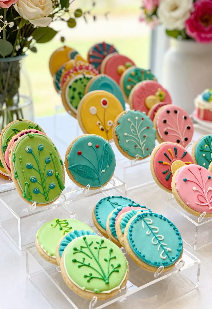 17 Wedding Cookie Table Ideas That Guests Adore 2 17 Wedding Cookie Table Ideas That Guests Adore - 2. Colorful Sugar Cookies with Royal Icing 1