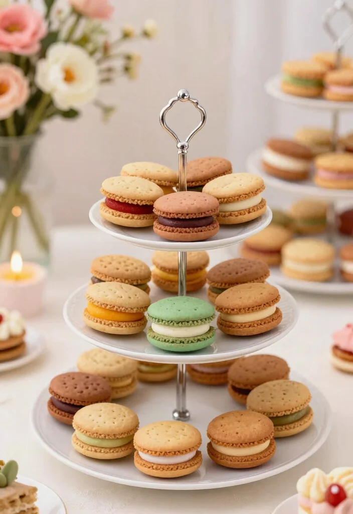17 Wedding Cookie Table Ideas That Guests Adore 36 17 Wedding Cookie Table Ideas That Guests Adore - 6. Miniature Cookie Sandwiches 1