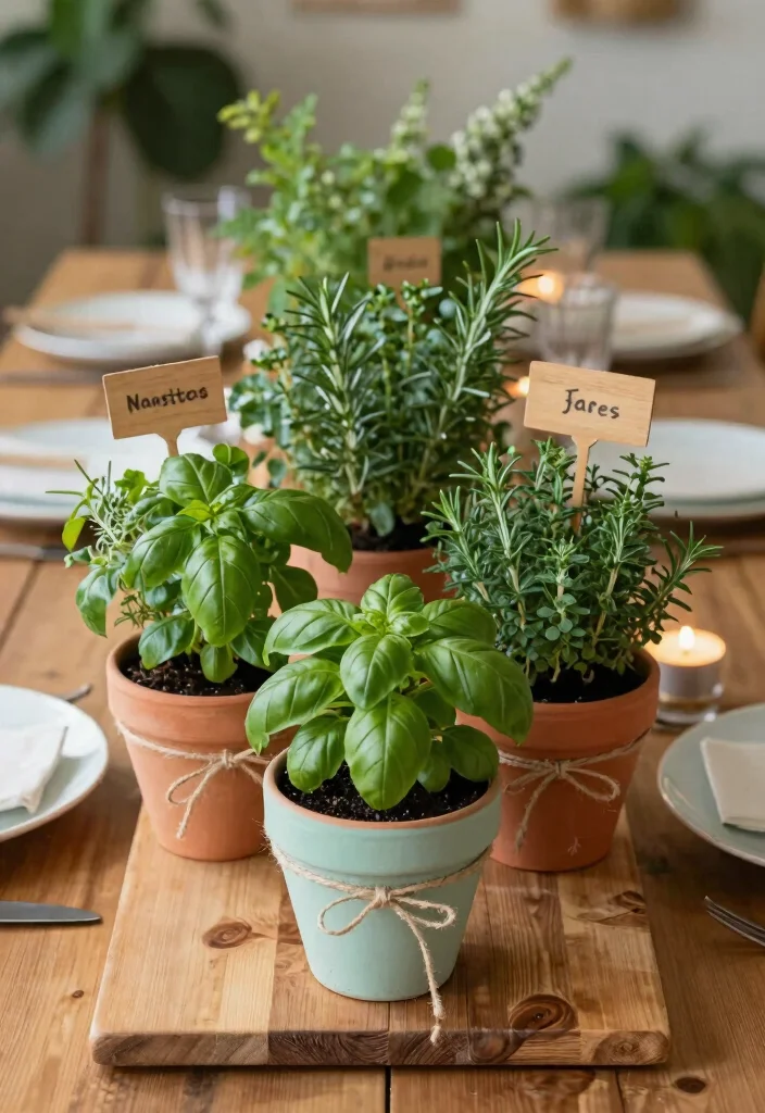 17 Wedding Shower Centerpieces Ideas That Feel Sweet & Chic 1 17 Wedding Shower Centerpieces Ideas That Feel Sweet & Chic - 1. Herb Garden Centerpieces 1