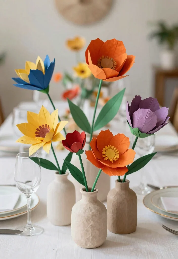 17 Wedding Shower Centerpieces Ideas That Feel Sweet & Chic 40 17 Wedding Shower Centerpieces Ideas That Feel Sweet & Chic - 10. Eco-Friendly Paper Flowers 1