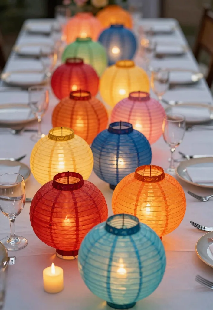 17 Wedding Shower Centerpieces Ideas That Feel Sweet & Chic 52 17 Wedding Shower Centerpieces Ideas That Feel Sweet & Chic - 12. Colorful Paper Lanterns 1