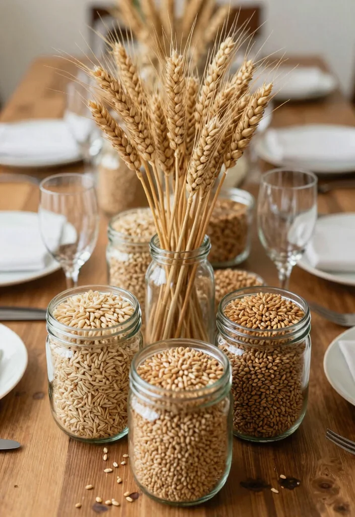 17 Wedding Shower Centerpieces Ideas That Feel Sweet & Chic 54 17 Wedding Shower Centerpieces Ideas That Feel Sweet & Chic - 14. Wheat and Grain Centerpieces 1