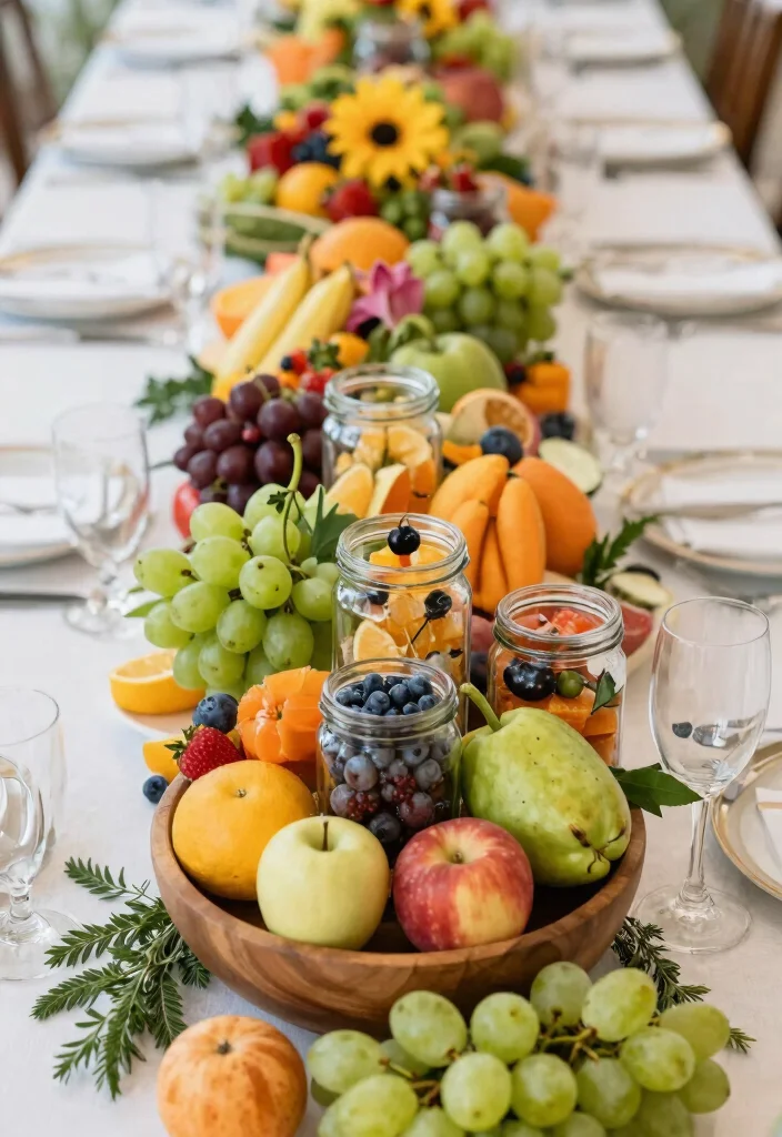17 Wedding Shower Centerpieces Ideas That Feel Sweet & Chic 37 17 Wedding Shower Centerpieces Ideas That Feel Sweet & Chic - 7. Seasonal Fruits and Veggies 1