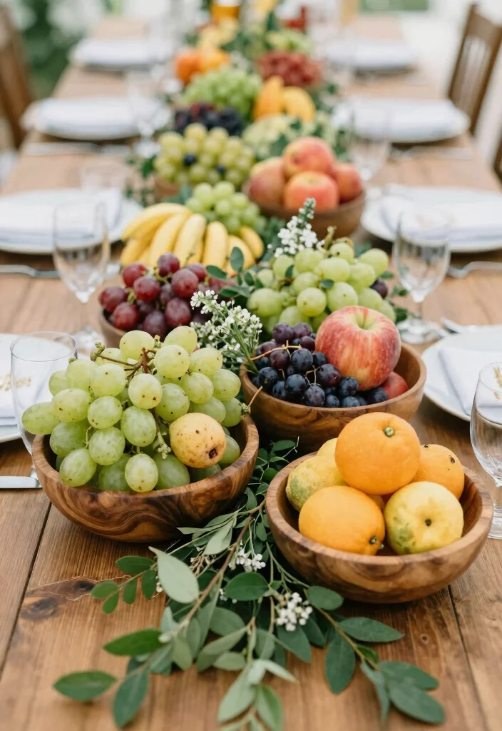 17 Western Wedding Table Centerpieces Ideas With Country Charm - 14. Seasonal Fruits 1