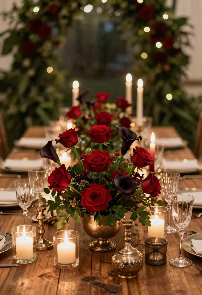 18 Black Wedding Table Decor Ideas With Bold Sophistication - 4. Bold Centerpieces 1
