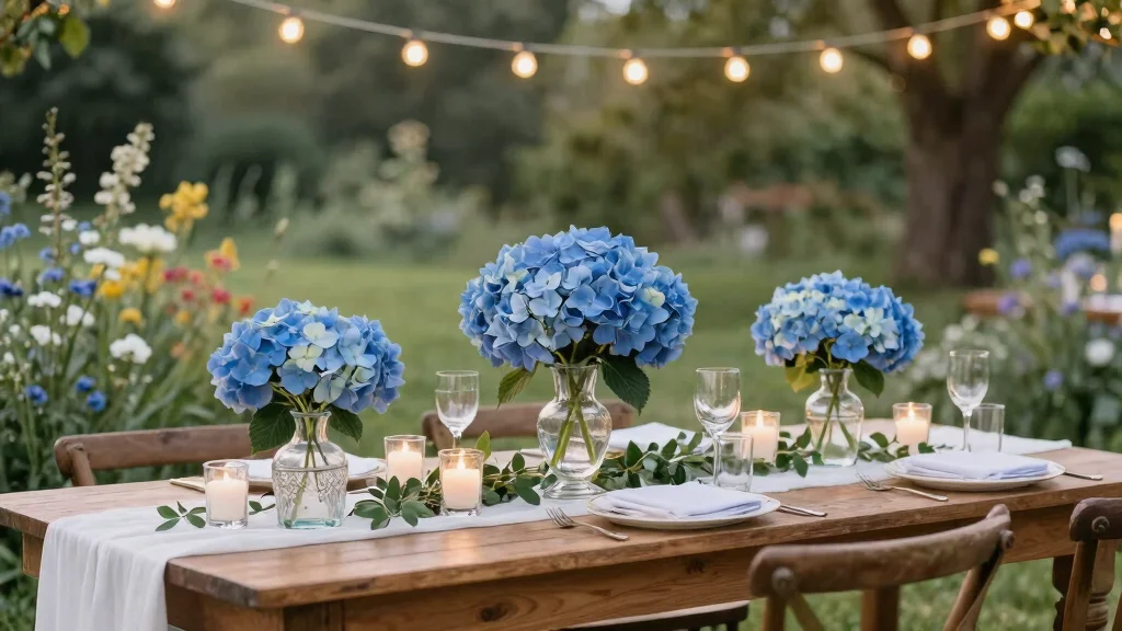 18 Blue Hydrangea Wedding Centerpieces Ideas That Pop Beautifully