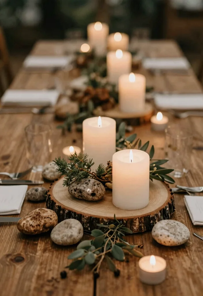 18 Candle Centerpieces Wedding 2026 Trending Ideas That Glow Softly 19 18 Candle Centerpieces Wedding 2026 Trending Ideas That Glow Softly - 9. Candle Holders with Natural Elements 1