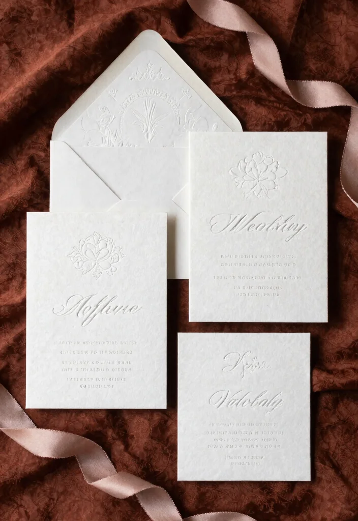 18 Embossed Wedding Invitations Ideas With Luxe Texture - 11. Textured Paper with Embossing 1