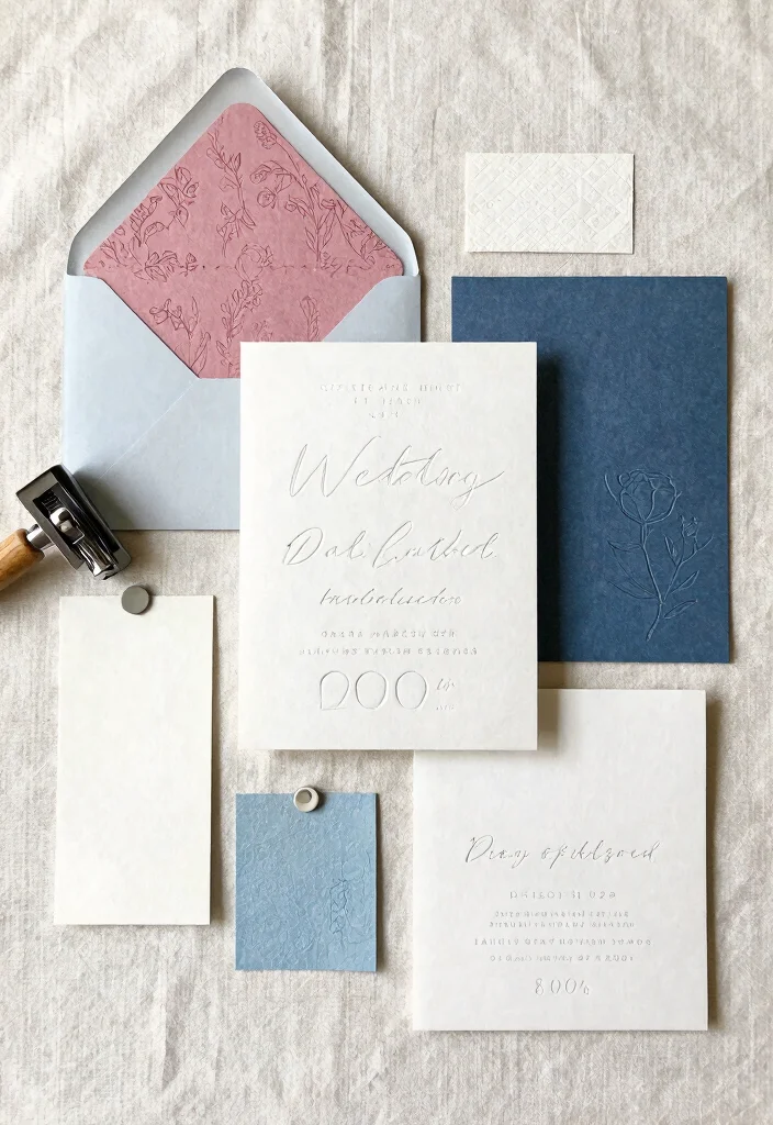 18 Embossed Wedding Invitations Ideas With Luxe Texture - 15. Unique Embossing Techniques 1