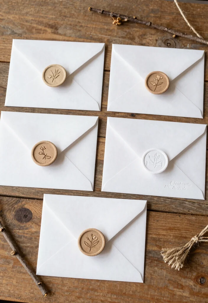 18 Embossed Wedding Invitations Ideas With Luxe Texture - 18. Eco-Friendly Envelope Seals 1