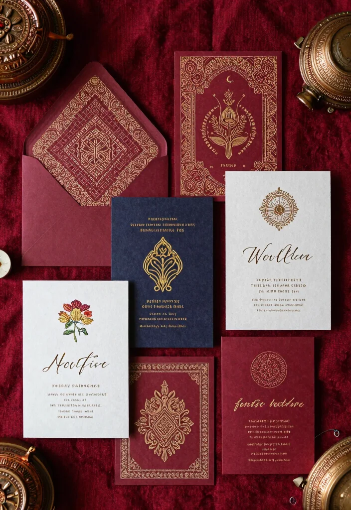 18 Embossed Wedding Invitations Ideas With Luxe Texture - 8. Cultural Heritage Embossing 1