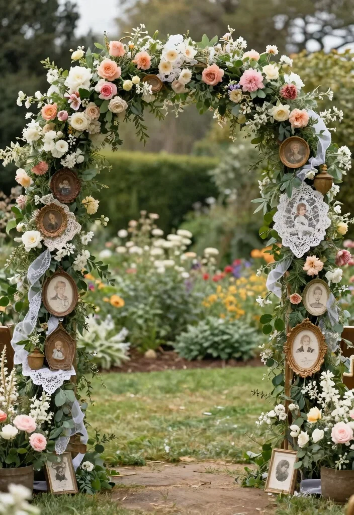 18 Floral Arch Wedding 2026 Trending Ideas With Lush Romantic Blooms 41 18 Floral Arch Wedding 2026 Trending Ideas With Lush Romantic Blooms - 11. Incorporating Family Heirlooms 1